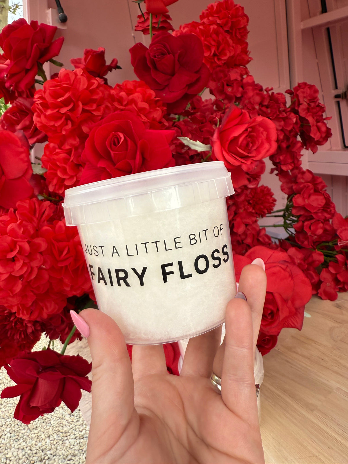 personalised custom branded fairy floss tubs